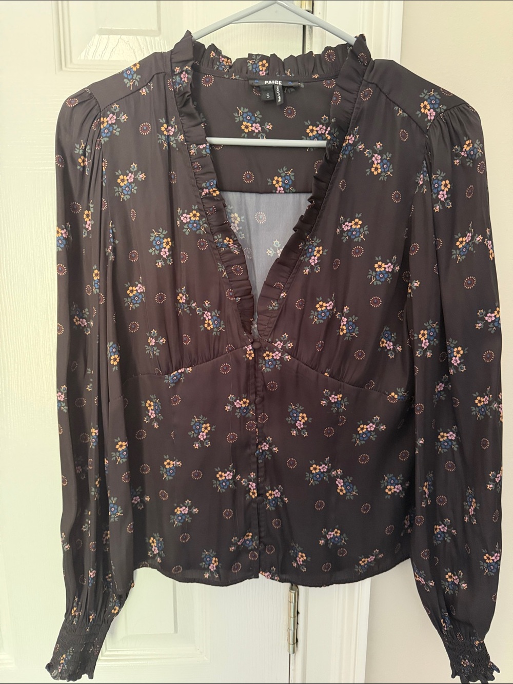 Paige Floral Ruffled V-Neck Blouse